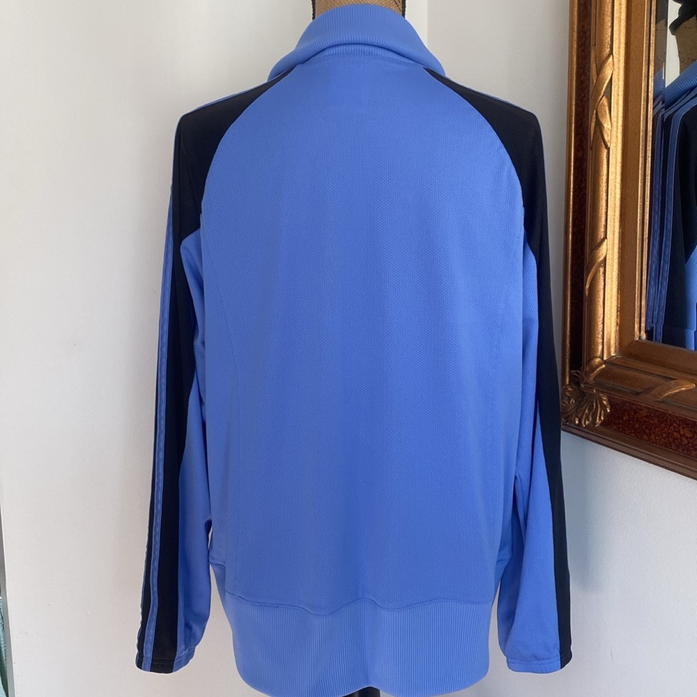 Adidas Track Blue Jacket  Zipper 3 Stripes Elastic Trim Lightweight Women`s XL - Picture 4 of 7